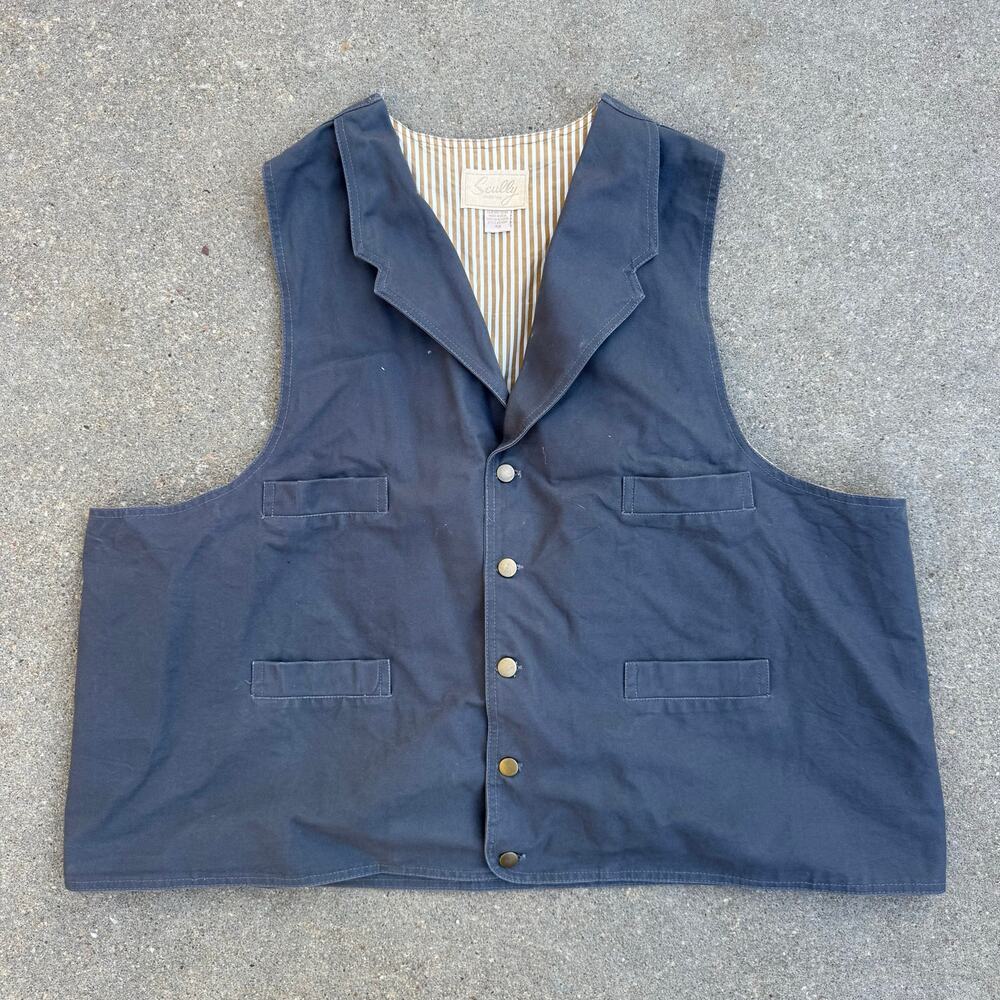 Scully Rowan Western Range Wear Canvas Gray Western Dress Vest RW041 4XL